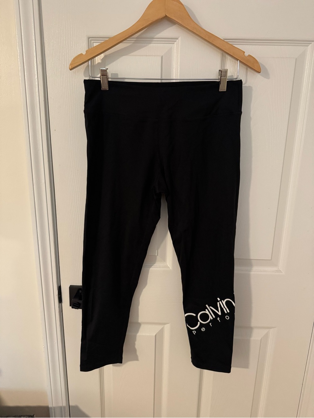 Calvin Klein Black Leggings with White Logo Detail